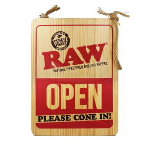 Znak RAW Hanging Door Wood Sign Open Closed 36847