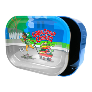 Tacka Best Buds Tin Box Rolling Tray with Storage Girl Scout Cookies (51572)