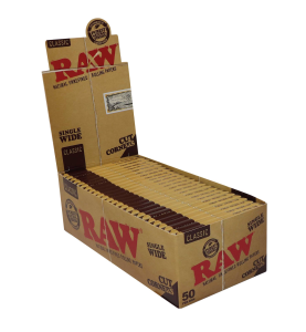 Bletki RAW Papers Single Wide Cut Corner	BOX/50 - 50 LEAVES [716165250265] [13814]