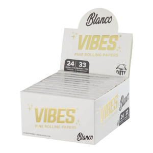 VIBES Rolling Papers Fatty with Tips Blanco Ultra Wide(24pcs/display) [72668]