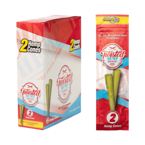 Twisted Hemp Cones Blue Raspberry Cherry (10pcs/display) [70956]