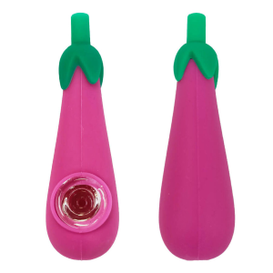 Purple Aubergine Silicone Pipe with Removable Pieces 10cm [65374]