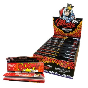 Monkey King KS Slim Barcelona Edition Rolling Papers + Tips (24pcs/display) [44026]