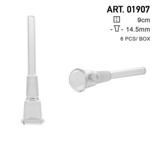 Amsterdam | Glass Chillum - Socket:14.5mm- small hole - L:9cm-6pcs-box [01907]