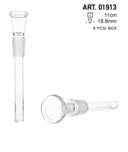 Amsterdam | Glass Chillum -Socket:18.8mm- small hole- L:11cm-6pcs/box [01913]