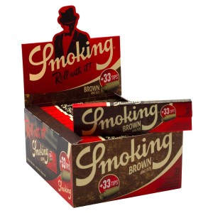 SMOKING | Brown King Size Papers + Tips (24 Booklets) [17098]