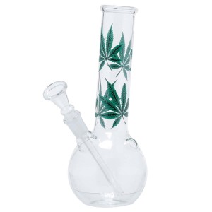 Bongo Leaf | Multi Leaf Glass Bong- H:22cm - Ø:36mm - Socket:14.5mm [01121]