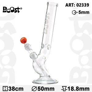 Bongo Boost | Bolt Glass Bong -H:38cm- Ø:50mm -SG:18.8mm- WT:5mm (circa) [02339]