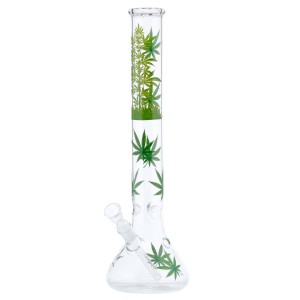 Bongo Leaf | Leaf Jhari Beaker Glass Bong- Ø:50mm- H:45cm- Socket:18.8mm [02600]