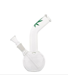 Bongo Leaf | Small Leaf Bouncer Saxo Glass Bong- H:16cm- Ø:24mm- SG:12mm [02604N]