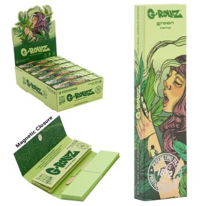 G-Rollz | Collector 'Mushroom Lady' Organic Green Hemp - 50 KS Slim Papers + Tips [GR33G]