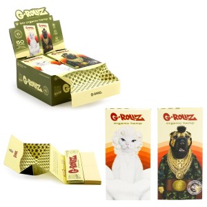 G-Rollz | 'Diamond T' - Organic Hemp Extra Thin - 50 KS Slim Papers + Tips & Tray [PR72A]