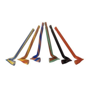 Lufka szklana sodowa gięta - twist1 mix kolor - 9,5 cm JG-079