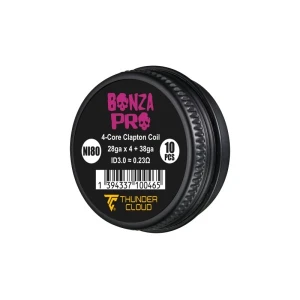 Bonza Pro 4-Core Fused Clapton Coils Ni80 0.25Ω (10pcs) - Thunder Cloud x Vaping Bogan