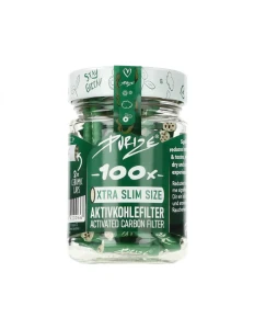 Filtry węglowe Purize XTRA Slim 100 szt. śr. 6 mm GREEN